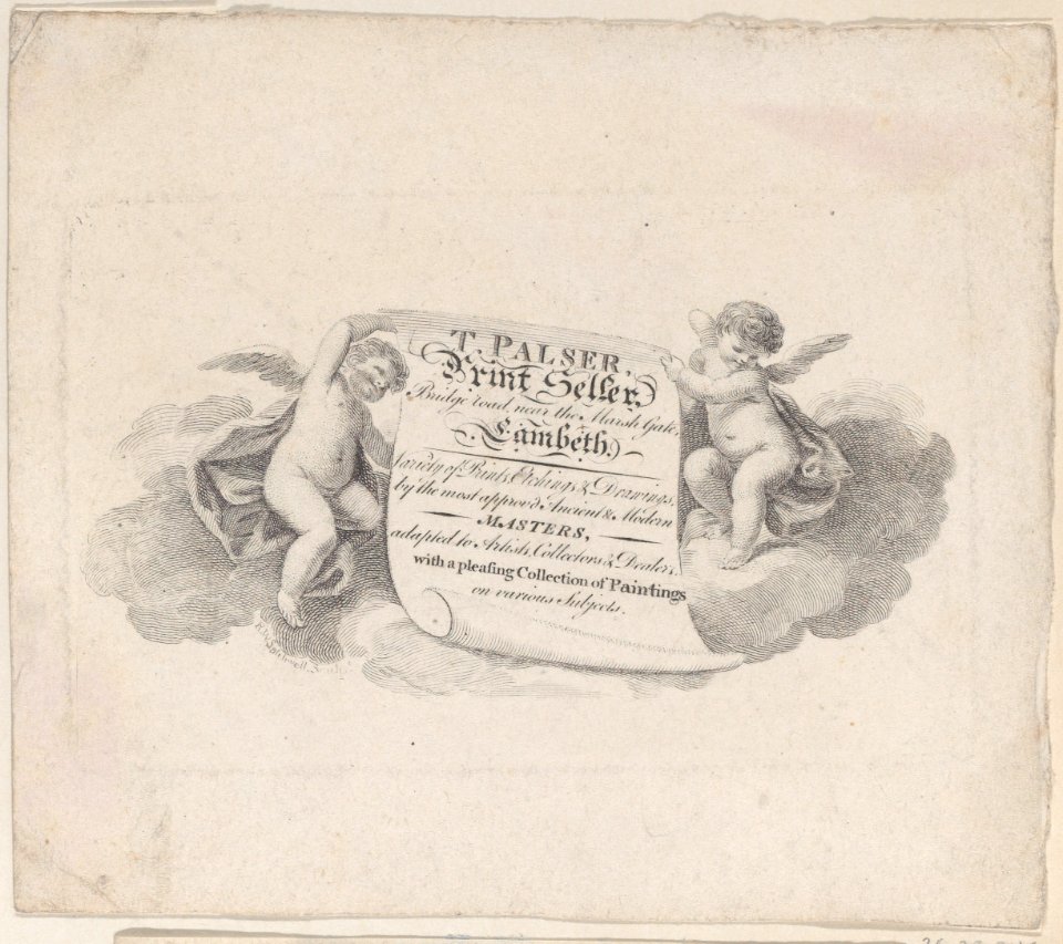 Trade Card for T. Palser, Printseller Met DP885217