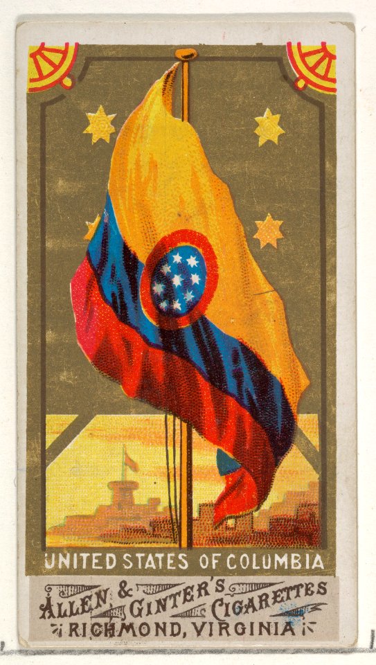 United States of Columbia, from Flags of All Nations, Series 1 (N9) for Allen & Ginter Cigarettes Brands MET DP831937