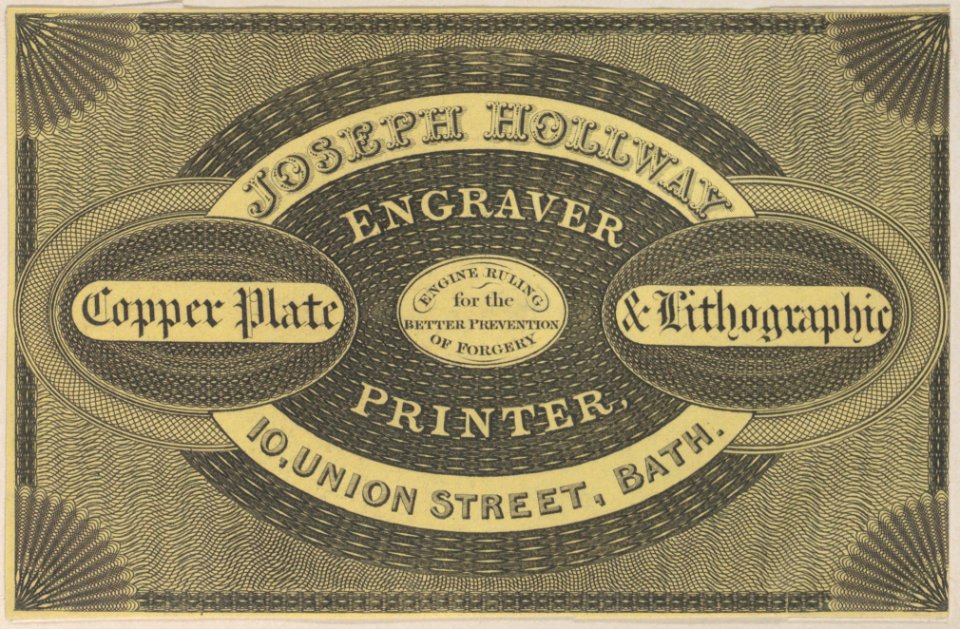 Trade Card for Joseph Hollway, Engraver & Printer Met DP885178