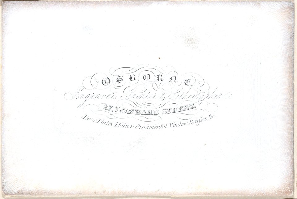 Trade Card for Osborne, Engraver, Printer, and Lithographer Met DP885208