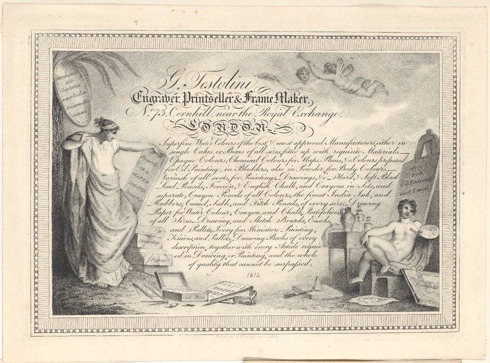Trade Card for G. Testolini, Engraver, Printseller and Frame Maker Met DP885185