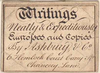 Trade Card for Ashbury & Co., Printer Met DP885092