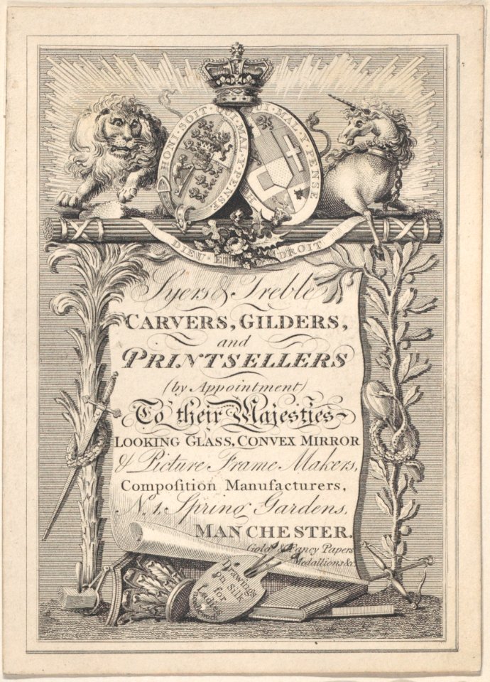 Trade Card for Syers & Treble, Carvers, Gilders, and Printsellers Met DP885080