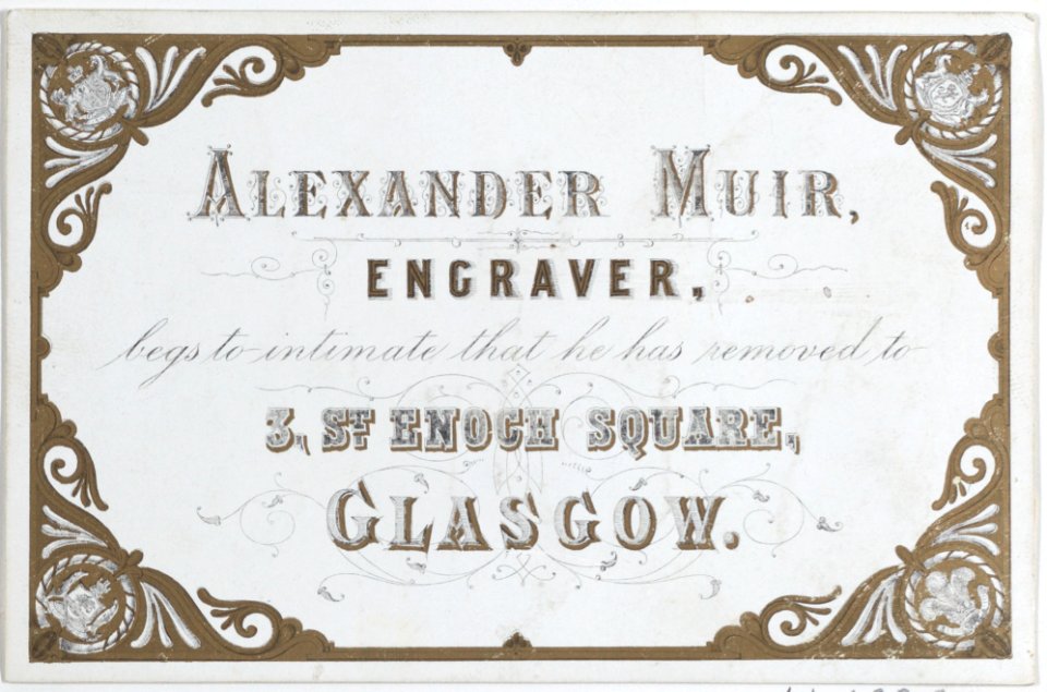 Trade Card for Alexander Muir, Engraver Met DP885318