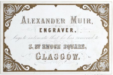 Trade Card for Alexander Muir, Engraver Met DP885318
