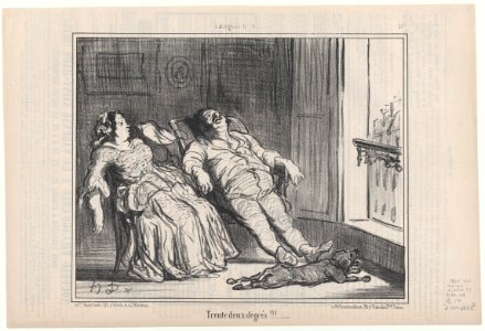 Trente deux degrés, from Croquis d'Été, published in Le Charivari, July 16, 1857 MET DP876652