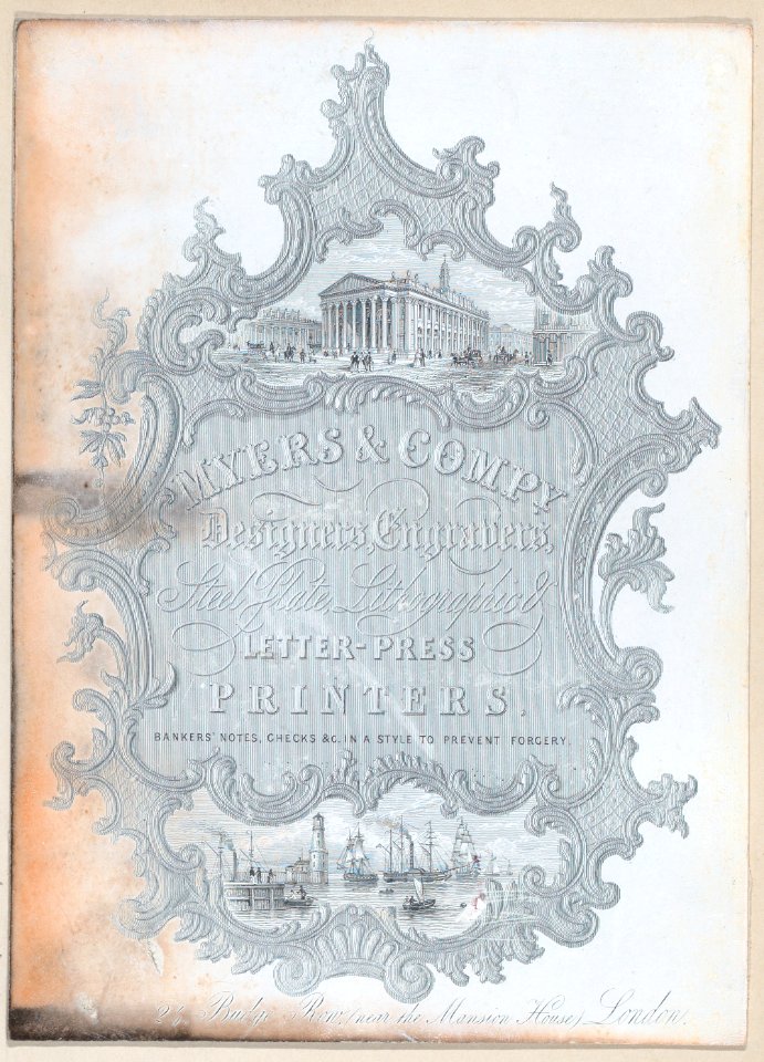 Trade Card for Myers & Co Met DP885164