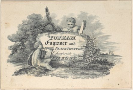 Trade Card for Topham, Engraver and Copper Plate Printer Met DP885102