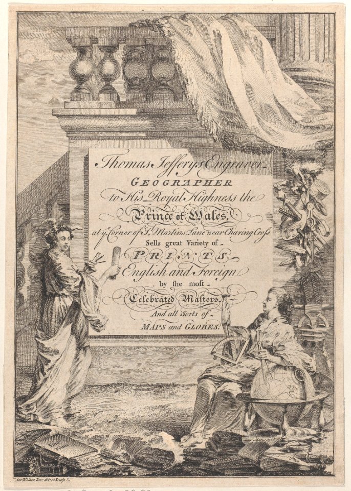 Trade Card for Thomas Jeffreys, Engraver, Geographer, and Printseller Met DP885046