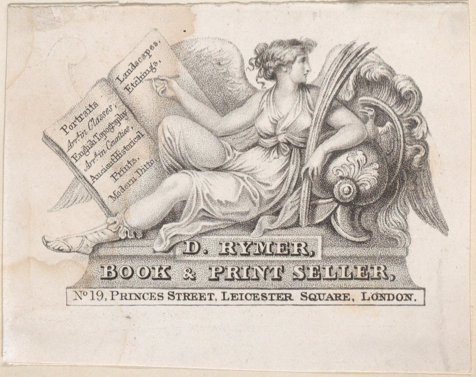 Trade Card for D. Rymer, Book & Print Seller Met DP885241