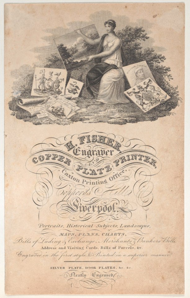 Trade Card for H. Fisher, Engraver and Copper Plate Printer Met DP885254