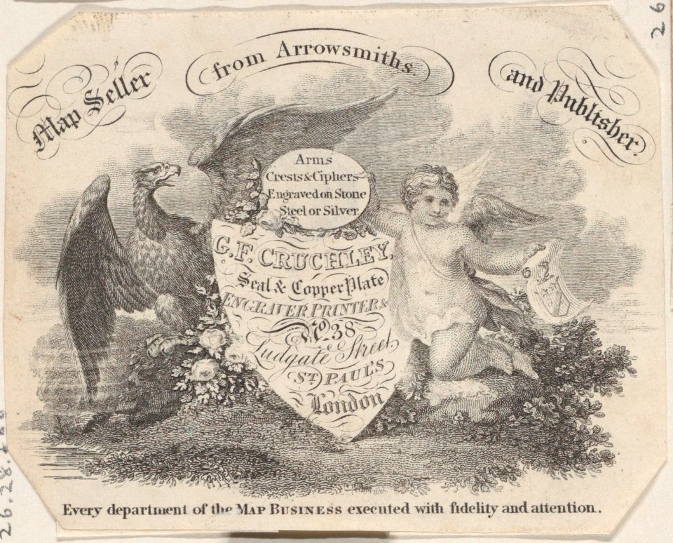 Trade Card for G.F. Cruchley, Map Seller and Publisher Met DP885110