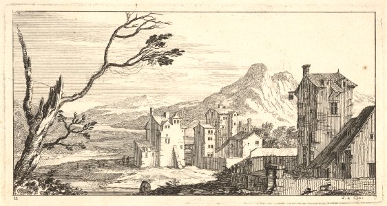 View of a City, plate XI from Livre de paysages dédié à Monsieur de Beringhen MET DP834190