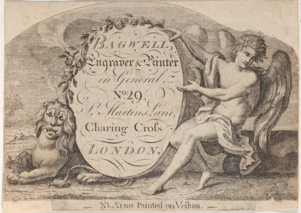Trade Card for Bagwell, Engraver and Printer Met DP885195