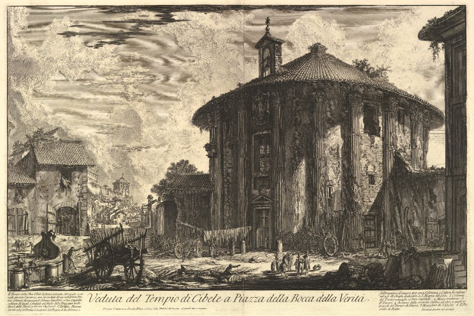 View of the Temple of Cybele in the Piazza of the Bocca della Verità (Veduta del Tempio di Cibele a Piazza della Bocca della Verità) MET DP828283