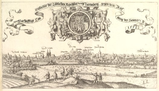 View of Nuremberg, to the east, center plate MET DP823302