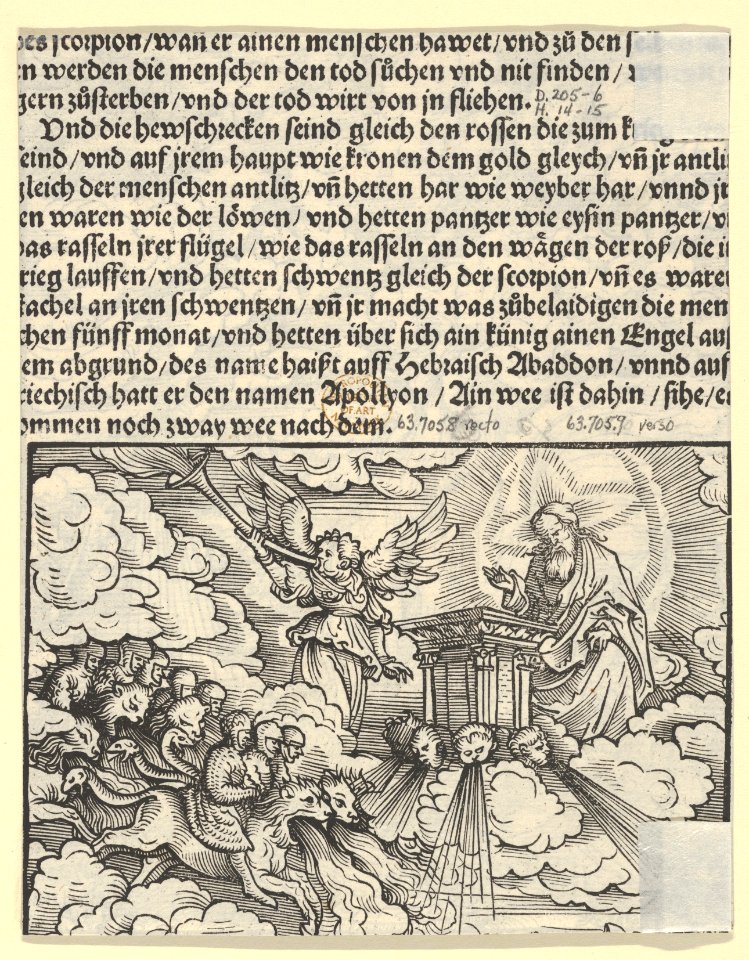 Verso of Sheet with Fragment of The Destroying Angels, from The Apocalypse MET DP834229