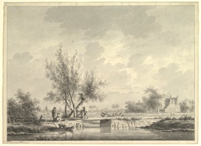 View of a Bridge in the Dutch Countryside with Figures MET DP820058