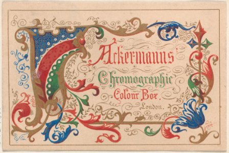 Trade Card for Ackerman's Chromographic Colour Box Met DP885167. Free illustration for personal and commercial use.