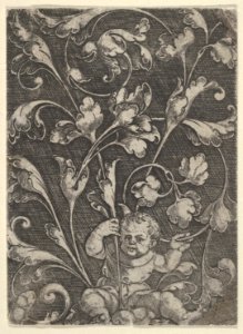 Vertical Panel with Tendrils Supported by a Seated Child MET DP836792
