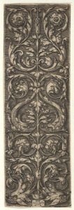 Vertical Panel with Candelabrum Containing Pairs of Fish and Rosettes MET DP836781