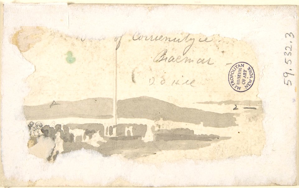 View of a Waterfall (recto); Landscape Study (verso) MET DP804411