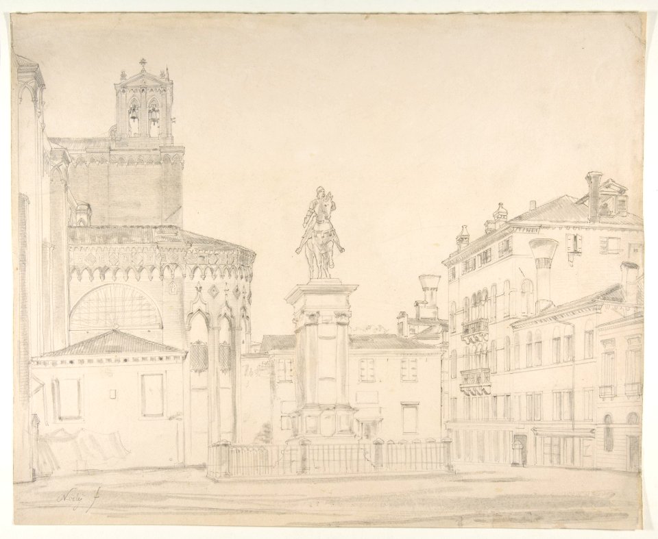 View of the South side of the church of Santi Giovanni e Paolo in Venice, with Verrocchio's statue of Bartolomeo Colleoni MET DP811476