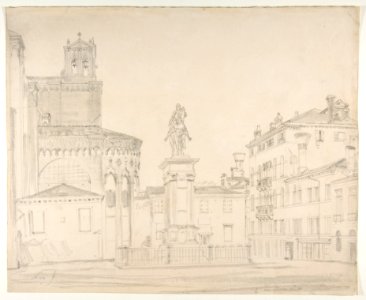 View of the South side of the church of Santi Giovanni e Paolo in Venice, with Verrocchio's statue of Bartolomeo Colleoni MET DP811476