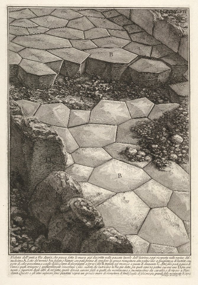 View of the stone pavement of the Appian Way (Veduta dell'antica Via Appia), from the series 'Le Antichità Romane' MET DP831895