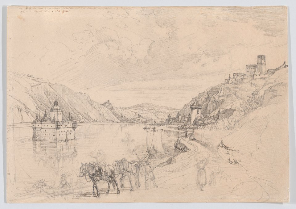 View of the Rhine with Pfalzgrafenstein Castle and Kaub Seen from the South-East MET DP870143