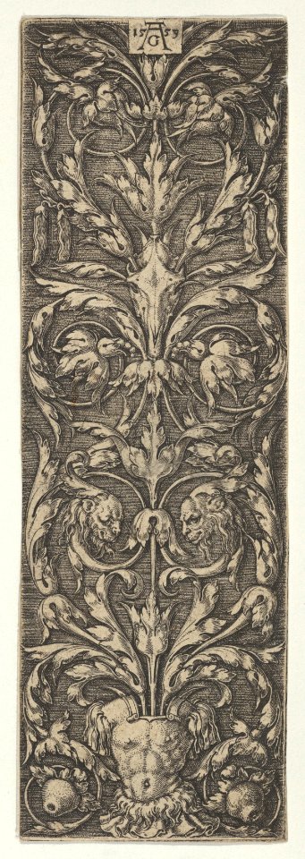 Vertical Panel with Inhabited Candelabrum Rising from a Cuirass MET DP836796