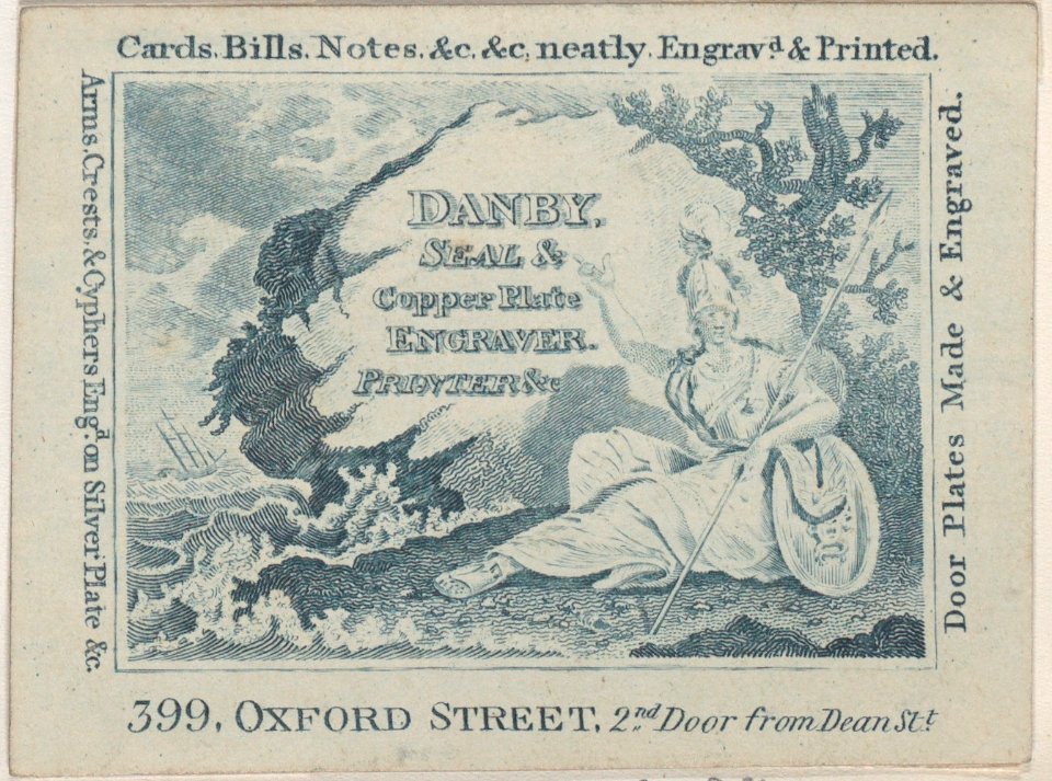 Trade Card for Danby, Printer and Engraver Met DP885200
