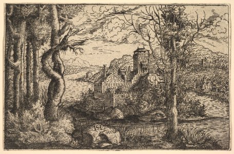 View on a River, with a Castle on an Island MET DP823093