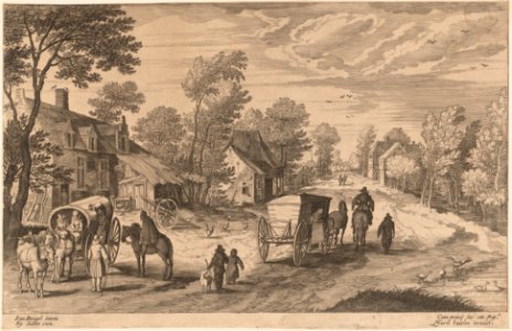 Village Street with Two Carts MET DP159984