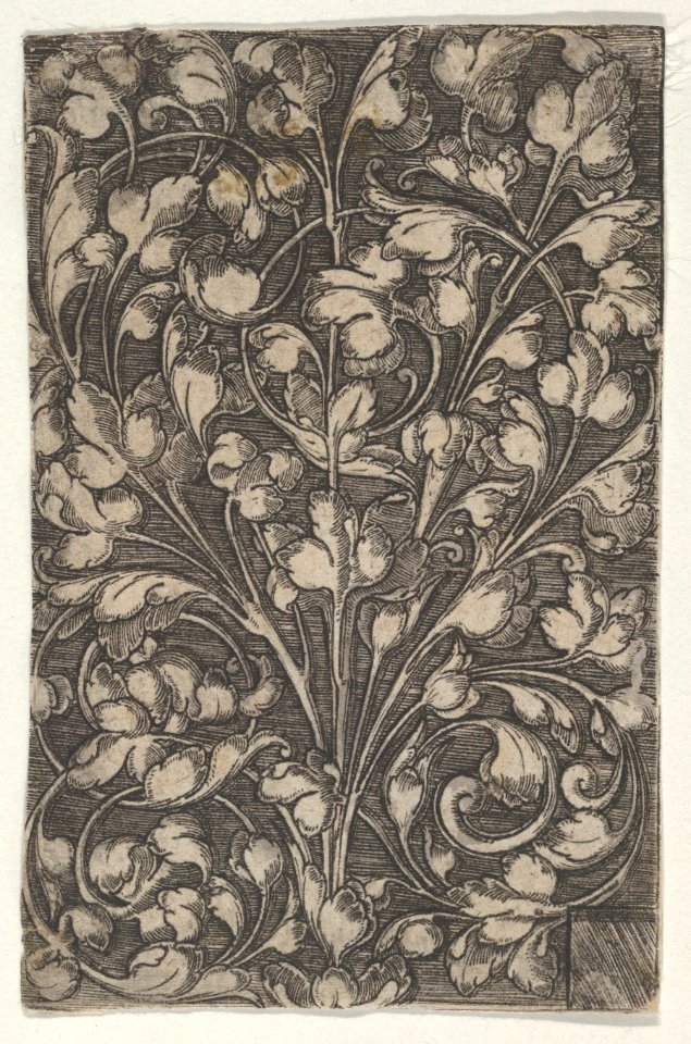 Vertical Panel with Scrolling Tendrils Rising from Center MET DP836795