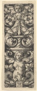 Vertical Panel with a Candelabrum Containing a Child's Head and a Woman with Two Fish Tails MET DP836783