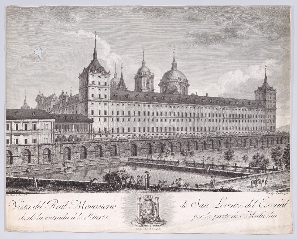 View of the side of the monastery of El Escorial with the garden in the foreground Met DP890491