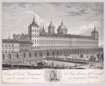 View of the side of the monastery of El Escorial with the garden in the foreground Met DP890491