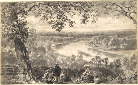 View of the Thames with Figures in Foreground MET DP804408