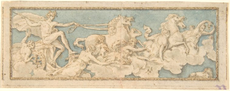 Wall or Ceiling Decoration with a Young Man (Phaeton?) in a horse-drawn Chariot MET DP803265