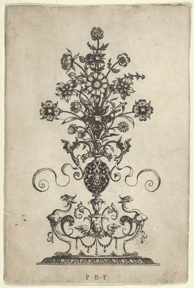 Vertical Panel with Design for a Pendant, from Ars His Myronis Nobilis Effingitus Pagellulis MET DP837151
