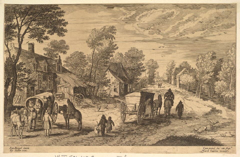 Village Street with Two Carts MET DP825795