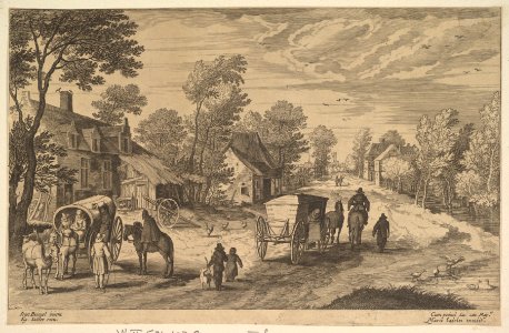 Village Street with Two Carts MET DP825795