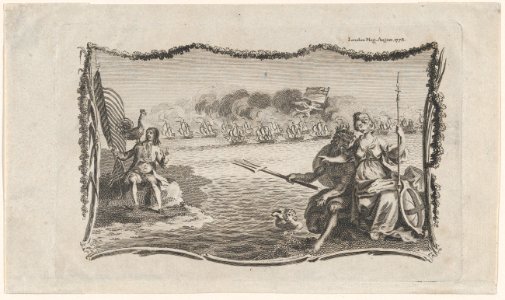Vignette Showing Britannia, Neptune, France and Sea Battle MET DP876999