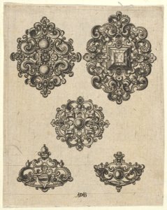 Vertical Panel with Five Jewelry Motifs MET DP837141. Free illustration for personal and commercial use.