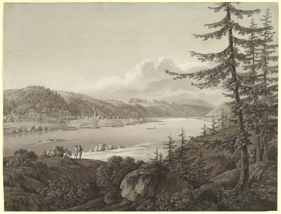 View of Bad Schandau at the River Elbe with the Winterberg MET DP819907
