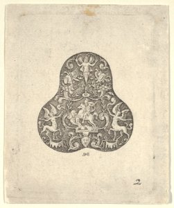 Vertical Panel with a Pear Shaped Design with a Mounted Soldier and Centaurs MET DP837167