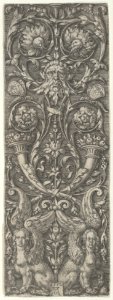 Vertical Panel with Candelabrum Grotesques Containing Cornucopias and Sphinxes MET DP836785