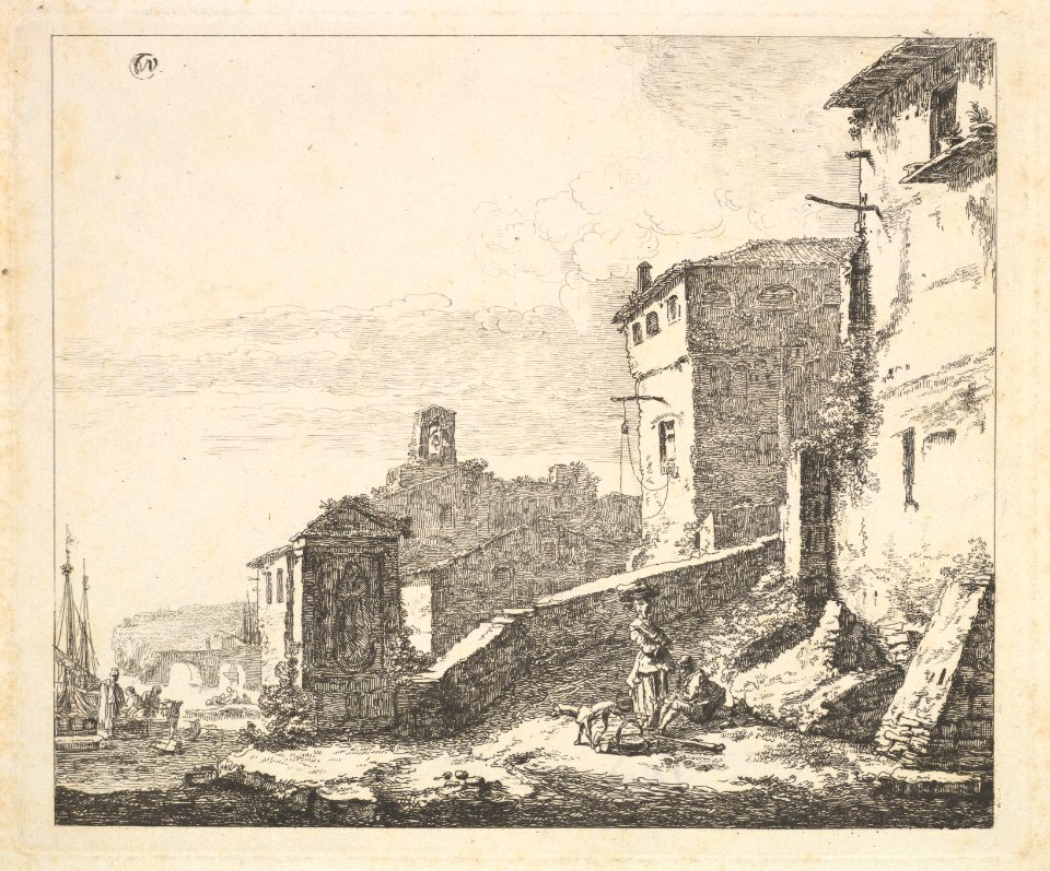 Village Scene with Woman Standing Beside a Seated Man (copy) MET DP828617