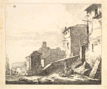Village Scene with Woman Standing Beside a Seated Man (copy) MET DP828617